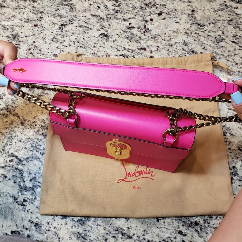 💕 NEW Christian Louboutin Mini Elisa in Hot Pink Calfskin - Picture 2 of 14